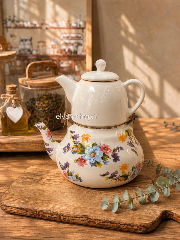 کتری لعابی وارداتی گلبهار | الوان شاپ